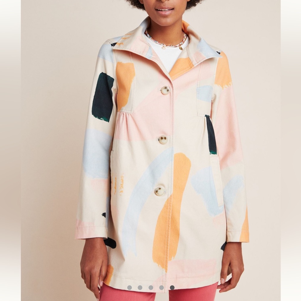 Anthropologie Moglea Daybreak Trench Coat 6 neutral motif